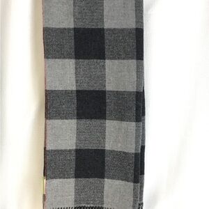 Lanerossi Buffalo Plaid grey throw blanket wool blend